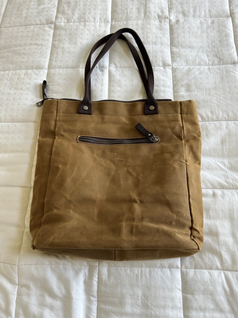 Vintage rugged Wax Canvas Tote Bag Shoulder Bag - Picture 2 of 13